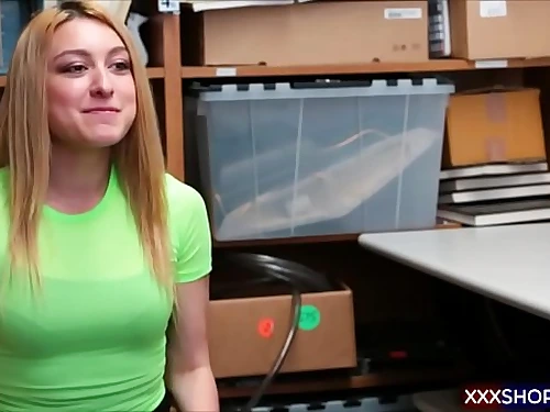 Adorable shoplifter having a strip search and a quick plumb