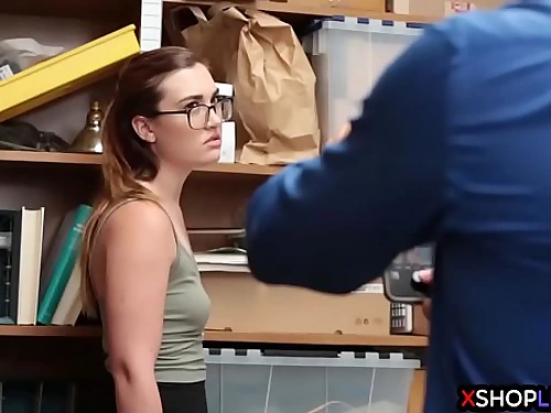 Stunning shoplifter teenager busted and fucked by a security guy