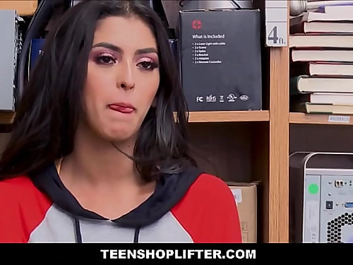 Torrid Black-haired Latina Teenage Sophia Leone Caught Shoplifting Candy Has Sex With Officer For No Cops And Jail