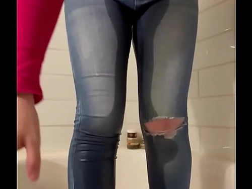 Damsel Dared to Hold Bladder Has Accident in her Cock-squeezing Jeans