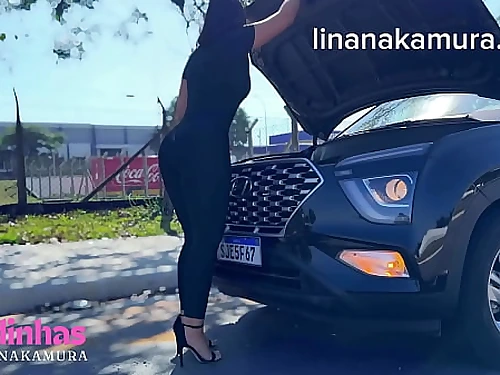 Asiática gostosa e flagrada fazendo sexo na Rua - Gigantic Arse Latina - Lina Nakamura - John coffee