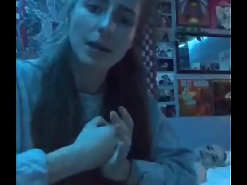 Cute periscope girl frolicking